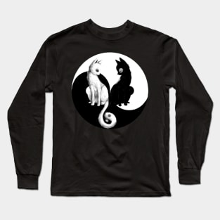 cat yin yang Long Sleeve T-Shirt